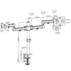 Dual Computer Monitor Arm VM-130 (black, gray)