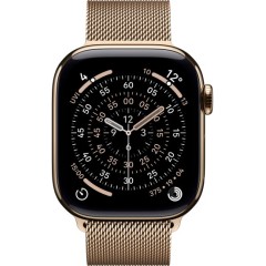 שעון Apple Watch 42mm Series 11 GPS + Cellular בצבע Gold Titanium עם רצועת Gold Milanese Loop — מידה One Size (2025)