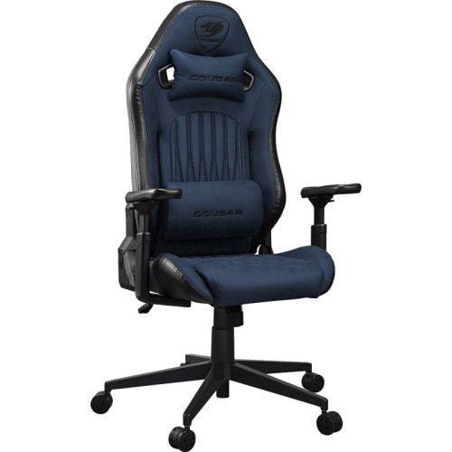 כיסא גיימינג COUGAR Explore Royal F Edition עם ריפוד משולב מעור PVC נושם ובד קטיפתי – כחול כהה