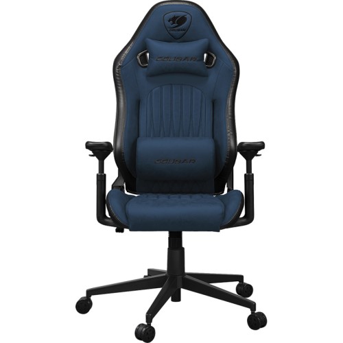 כיסא גיימינג COUGAR Explore Royal F Edition עם ריפוד משולב מעור PVC נושם ובד קטיפתי – כחול כהה