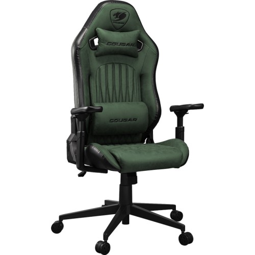 כיסא גיימינג COUGAR Explore Royal F Edition עם ריפוד משולב מעור PVC נושם ובד קטיפתי – ירוק צבאי