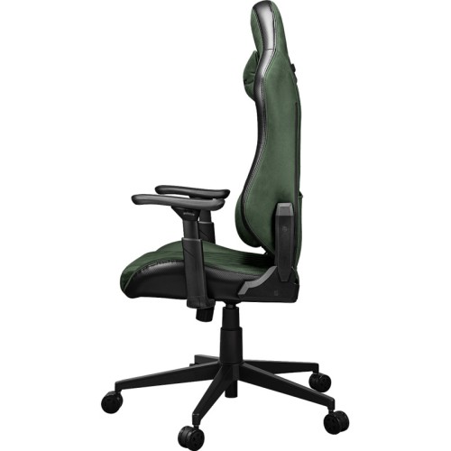 כיסא גיימינג COUGAR Explore Royal F Edition עם ריפוד משולב מעור PVC נושם ובד קטיפתי – ירוק צבאי
