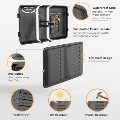 מארז מגן לטלוויזיה 43–65″ עם מתקן מסתובב