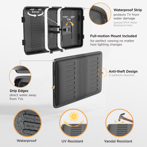 מארז מגן לטלוויזיה 55–75″ עם מתקן מסתובב