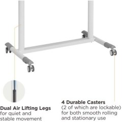 Compact height-adjustable desk on wheels — White