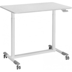 Compact height-adjustable desk on wheels — White