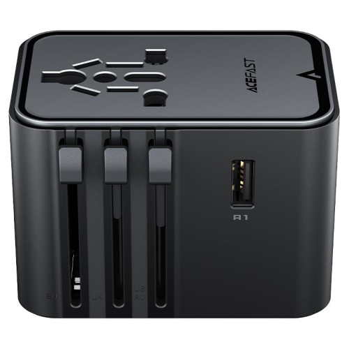 Универсальный сетевой адаптер ACEFAST Z8 PD45W GaN 5-Port (3×USB-C + 2×USB-A) — черный