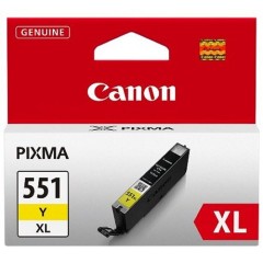 מחסנית דיו צהובה מקורית Canon CLI-551XLY בתפוקה גבוהה למדפסות Canon PIXMA