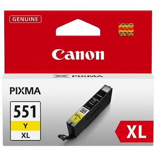 מחסנית דיו צהובה מקורית Canon CLI-551XLY בתפוקה גבוהה למדפסות Canon PIXMA