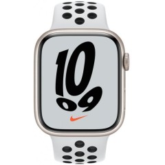 אפל ווטש 7 נייק 45 ממ בצבע סטרלייט Apple Watch 7 MKNA3HB/A