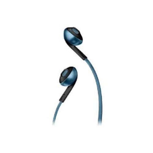 Bluetooth headphones JBL Tune 205BT in blue color.