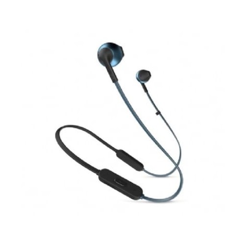 Bluetooth headphones JBL Tune 205BT in blue color.