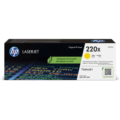 טונר מקורי צהוב HP 220X מוגדל למדפסות HP Color LaserJet Pro