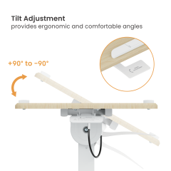 Mobile adjustable side table — black