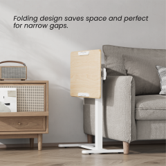 Mobile adjustable side table — black