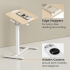 Mobile adjustable side table — white / light wood