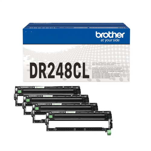 ערכת יחידות תוף מקורית Brother DR-248CL בצבעי שחור, כחול, מג'נטה וצהוב למדפסות LED של Brother