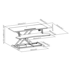 מתקן ארגונומי מתכוונן ידני הכולל מדף למקלדת LUMI