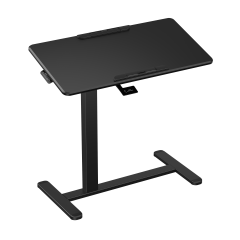 Mobile adjustable side table — black