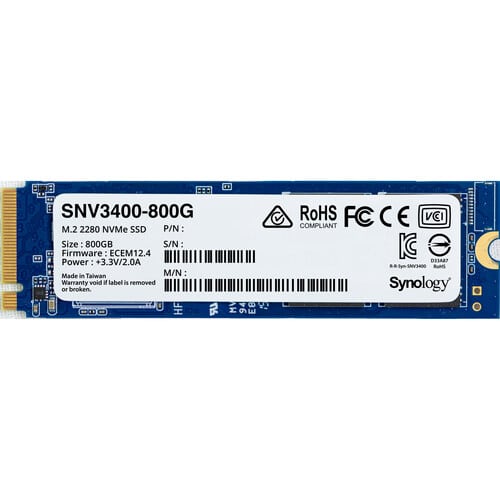 כונן ssd פנימי Synology 800GB SNV3400 NVMe M.2 2280 SSD