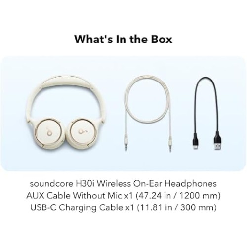 Wireless On-Ear Headphones Anker Soundcore H30i — White