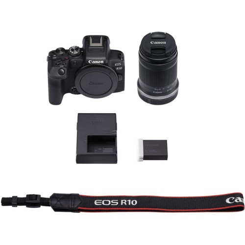 מצלמה דיגיטלית ללא מראה Canon EOS R10 + עדשת RF-S 18-150mm F3.5-6.3 IS STM — שחור