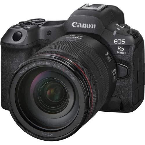 מצלמה דיגיטלית ללא מראה Canon EOS R5 Mark II + עדשת RF 24-105mm F4L IS USM — שחור