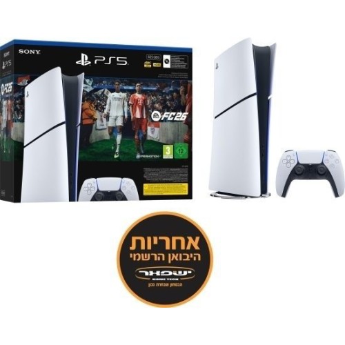 קונסולת משחק Sony PlayStation 5 Slim 825GB Digital Edition + קוד דיגיטלי להורדת המשחק FC26