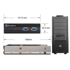 Крепление для внутреннего диска SilverStone с 2x USB 3.0 и 2x 2.5-дюймовым отсеком устройства