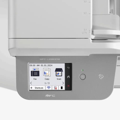 Brother MFC-L2980DW Monochrome Laser Multifunction Printer with Wi-Fi, Scanner, Copier and Fax — White