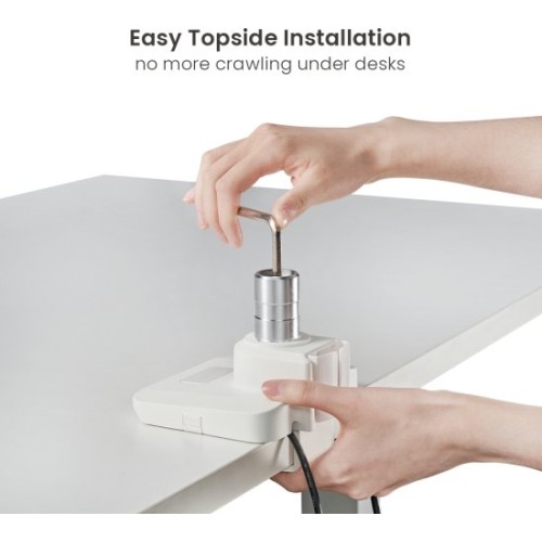 Dual Monitor Desk Mount for 17″–49″ Displays (White)