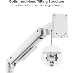 זרוע שולחנית כפולה ל-2 מסכים בגודל 17″–49″ (לבן)