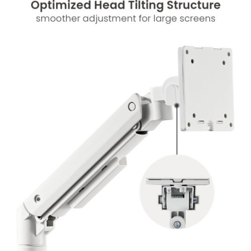 Dual Monitor Desk Mount for 17″–49″ Displays (White)