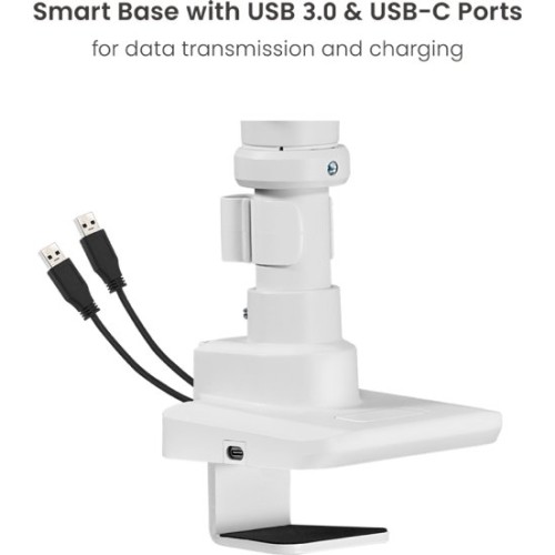 Dual Monitor Desk Mount for 17″–49″ Displays (White)