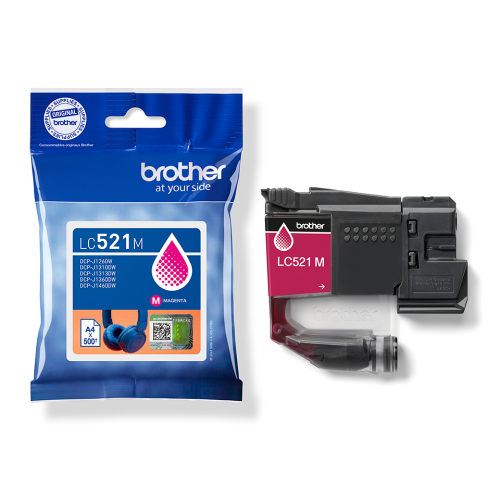 Brother LC521M Original Magenta Ink Cartridge for DCP-J1260W / DCP-J1310DW / DCP-J1313DW / DCP-J1360DW / DCP-J1460DW
