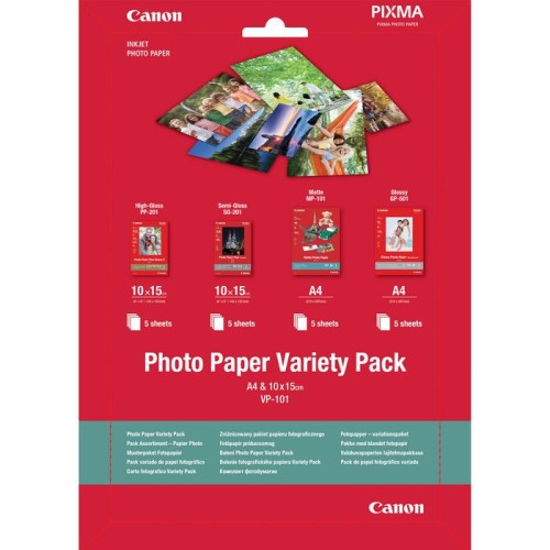 Canon VP-101 Photo Paper Pack 10 × 15 cm and A4 – 20 Sheets