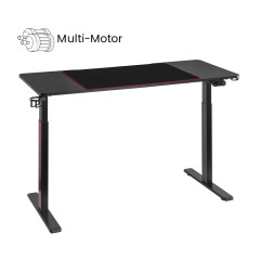 שולחן מחשב גיימינג עם תאורת RGB וגובה מתכוונן — שחור