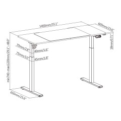 שולחן מחשב גיימינג עם תאורת RGB וגובה מתכוונן — שחור