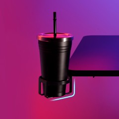 שולחן מחשב גיימינג עם תאורת RGB וגובה מתכוונן — שחור