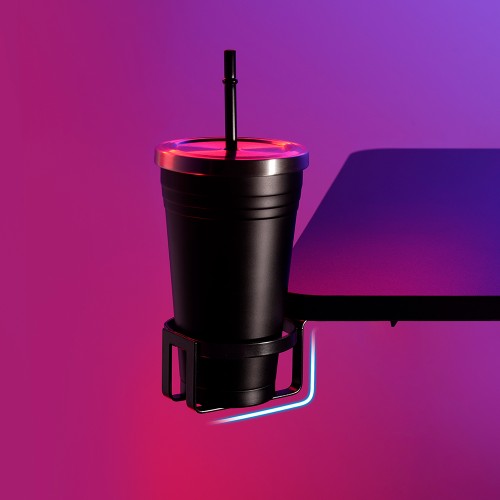 שולחן מחשב גיימינג עם תאורת RGB וגובה מתכוונן — שחור