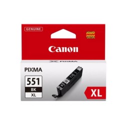 מחסנית דיו שחורה מקורית Canon CLI-551XLBK בתפוקה גבוהה למדפסות Canon PIXMA