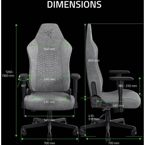כיסא גיימינג Razer Iskur V2 X — אפור