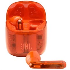 אוזניות tws אלחוטיות JBL Tune 225TWS בצבע כתום-שקוף