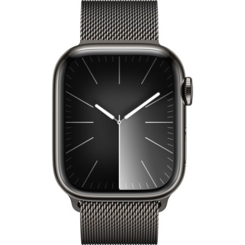 שעון חכם Apple Watch Series-9 GPS + Cellular 41 mm Steel Case עם רצועה Graphite Milanese Loop