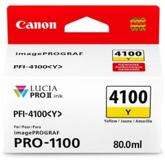 מחסנית דיו צהובה מקורית Canon PFI-4100Y למדפסת Canon imagePROGRAF PRO-1100