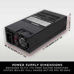 ספק כוח Apevia 300W בתצורת Flex ATX — שחור