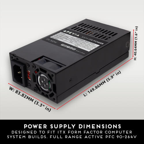 Power Supply Apevia 300W Flex ATX — Black