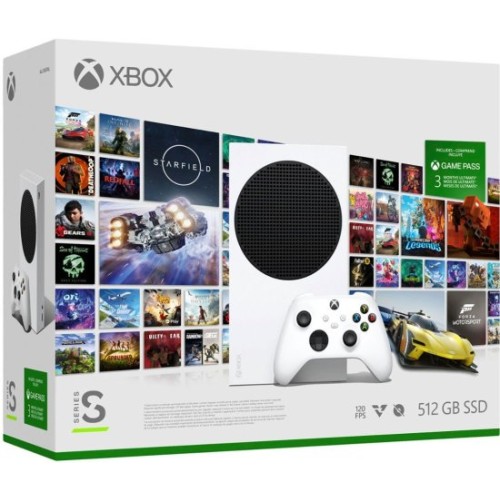 קונסולת משחק Microsoft Xbox Series S 512GB SSD White לבןBundle Starter הכולל מנוי Game Pass Ultimate לשלושה חודשים