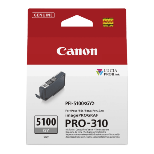 מחסנית דיו אפורה מקורית Canon PFI-5100GY למדפסת Canon imagePROGRAF PRO-310