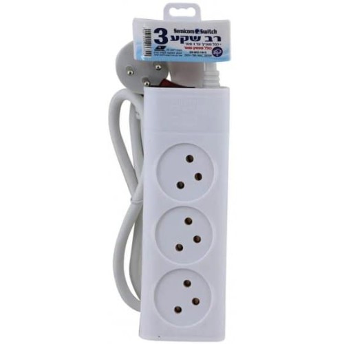 Power Strip with Switch 3 Outlets 3m Semicon